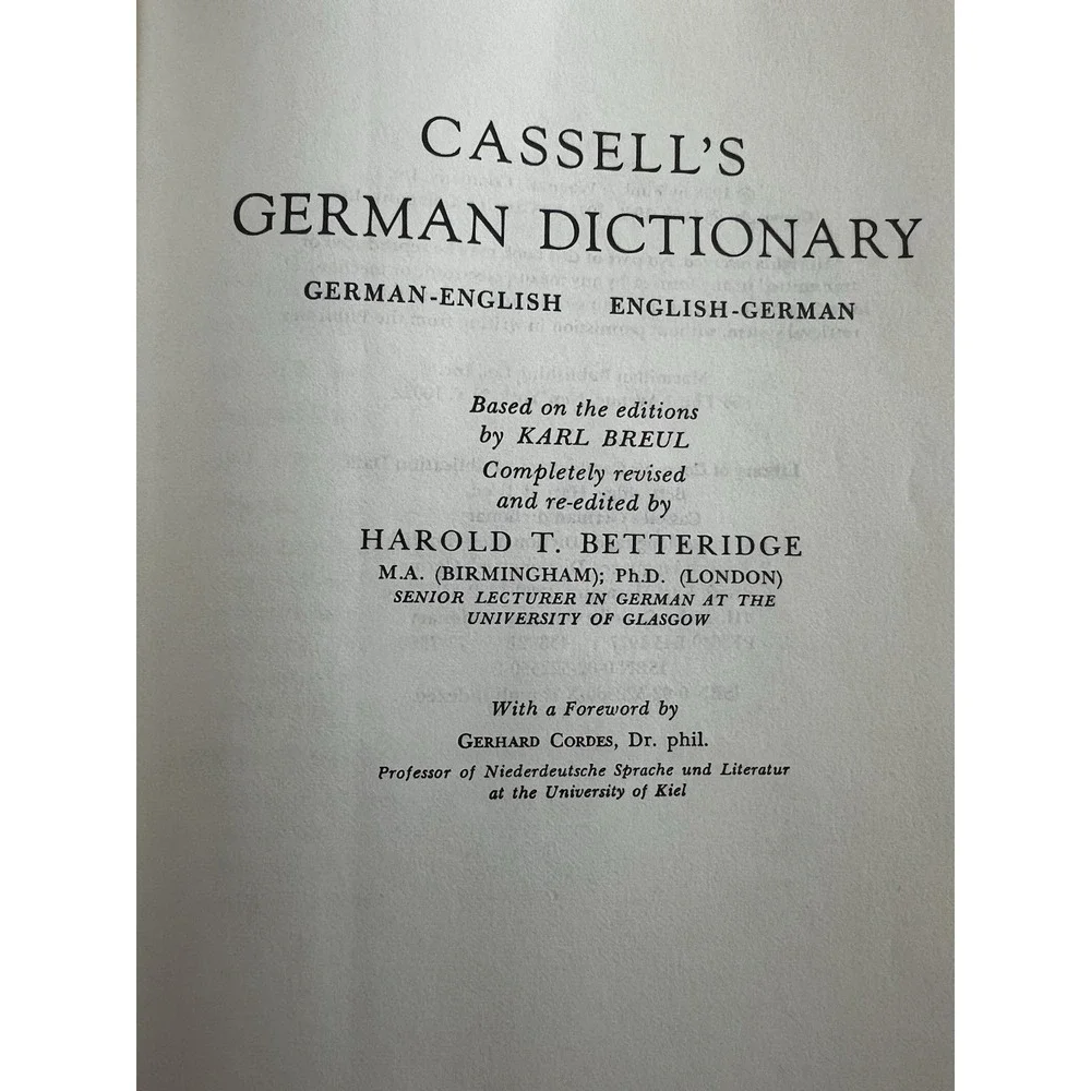 Cassell's German Dictionary Hardcover Thumb Indexed 1977 Betteridge English